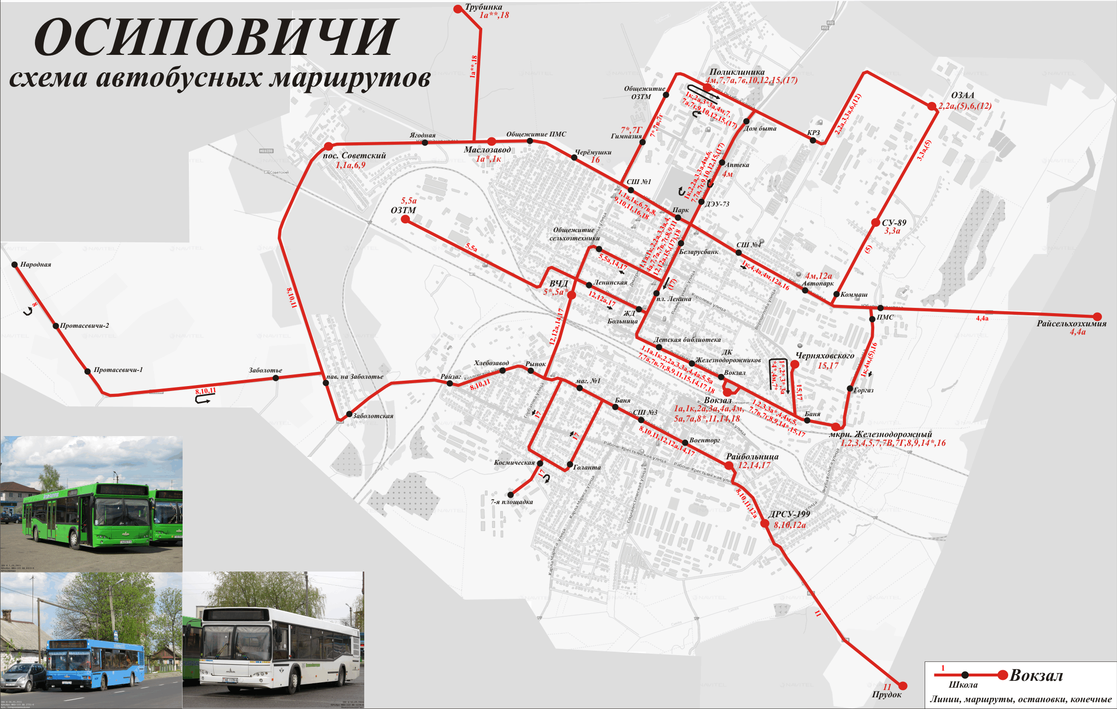Osipovichi — Maps; Maps routes