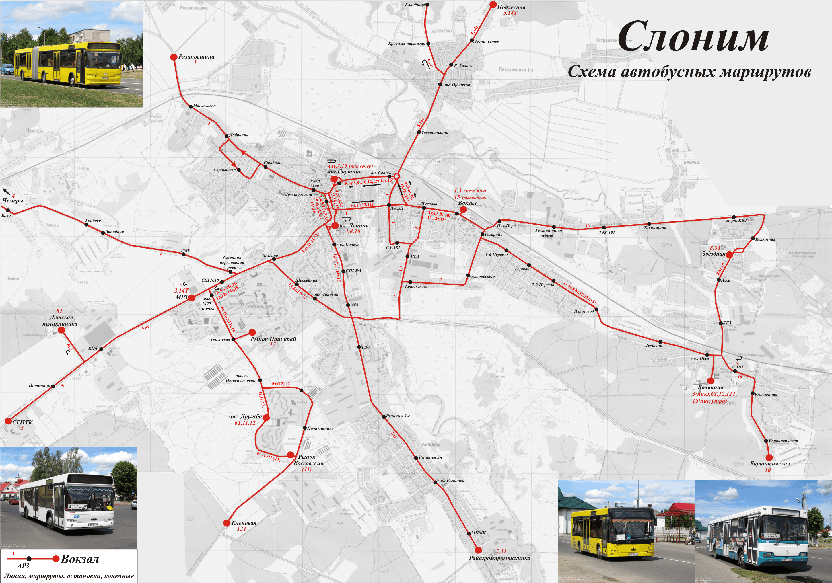 Slonim — Maps; Maps routes