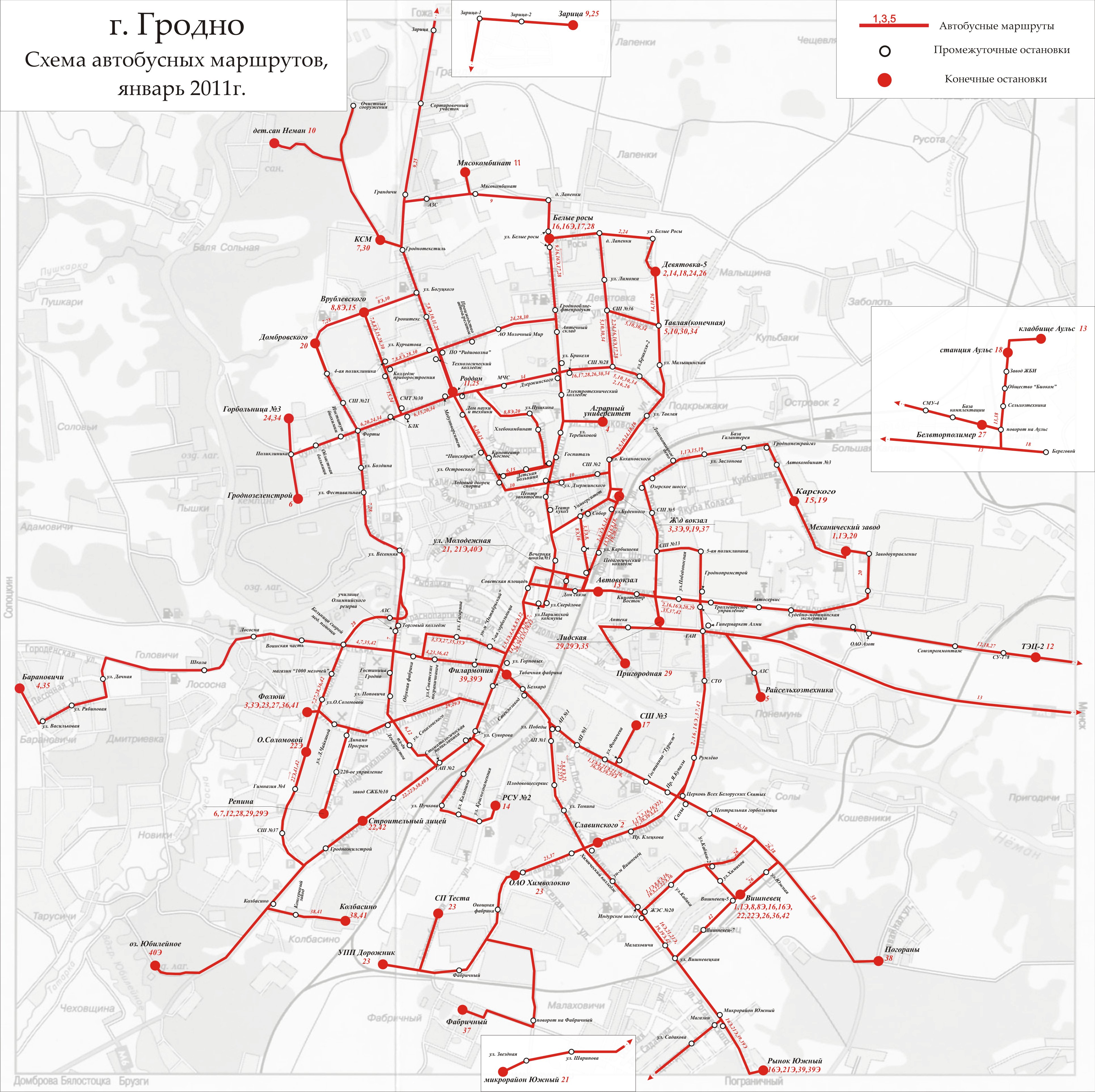 Grodna — Maps; Maps routes