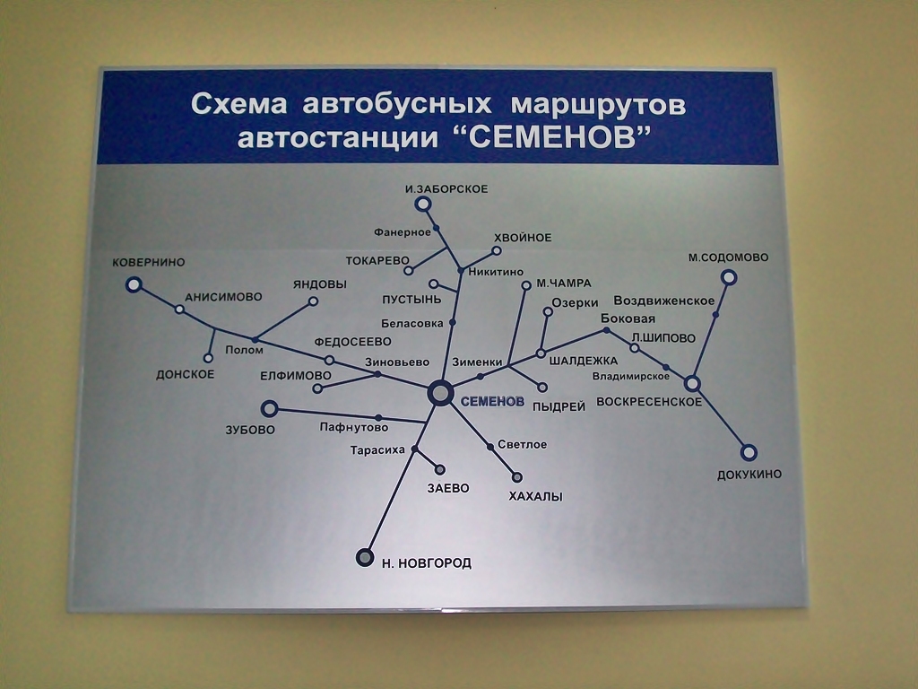 Semenov — Maps; Maps routes