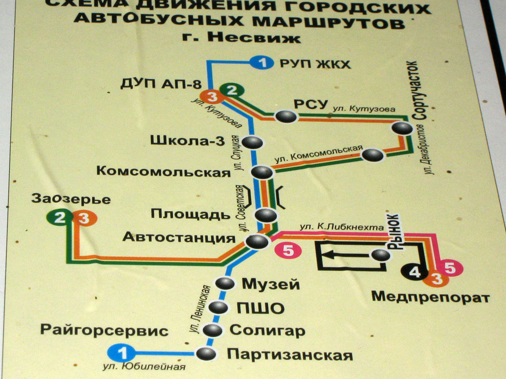Nesvizh — Maps; Maps routes