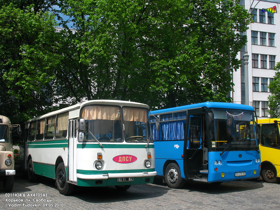 Kharkiv, LAZ-695Н # 0211 Ю4; Kharkiv, Bogdan А145.1 # АХ 4705 АЕ