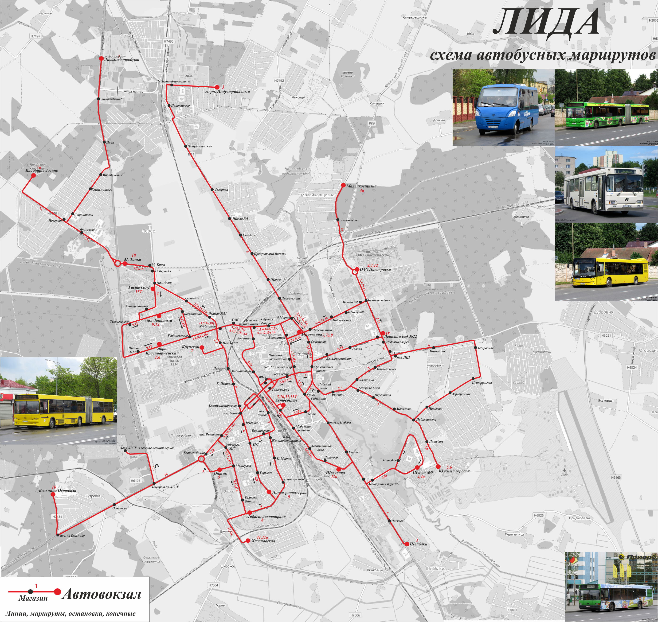 Lida — Maps; Maps routes