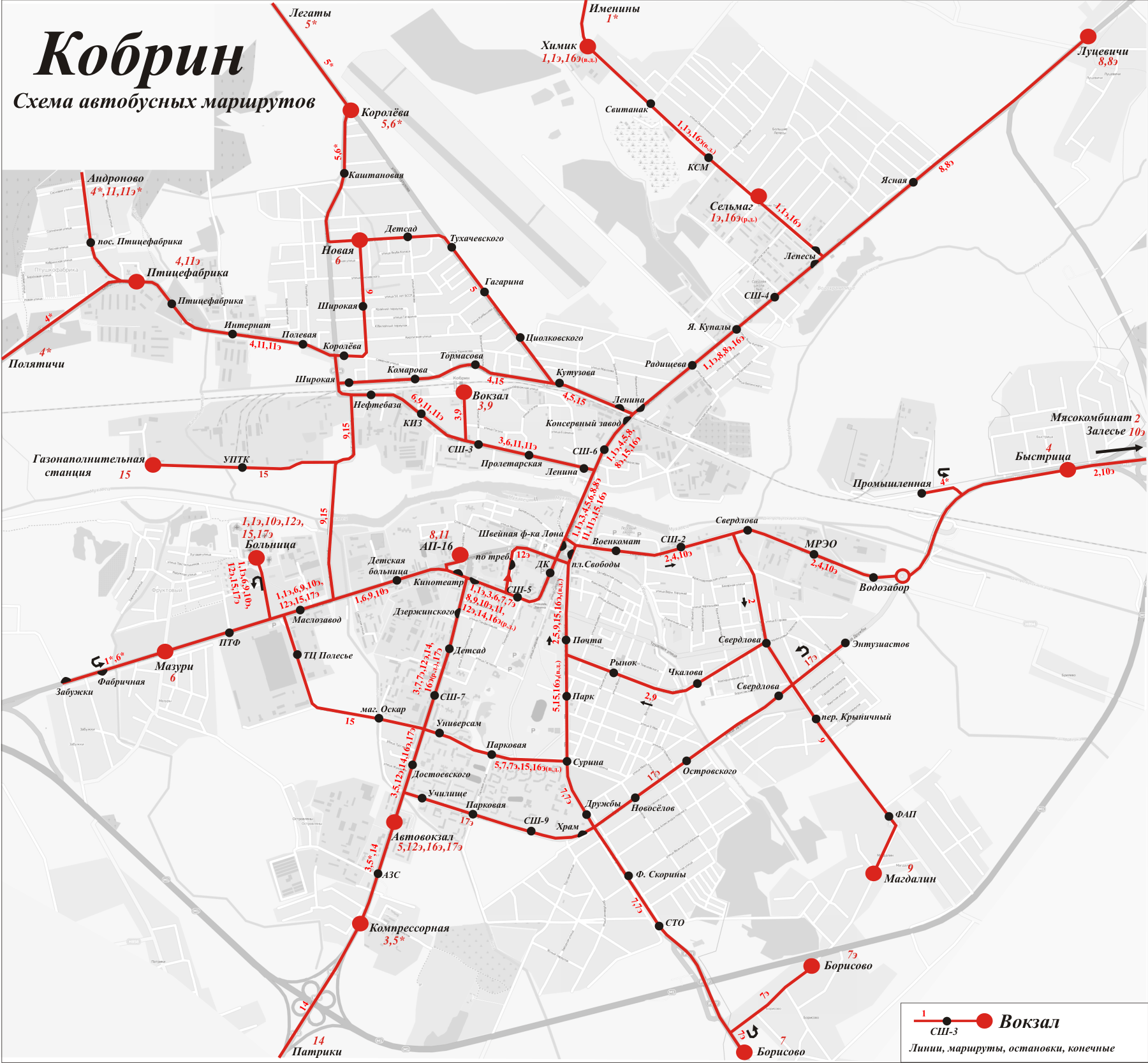 Kobrin — Maps; Maps routes