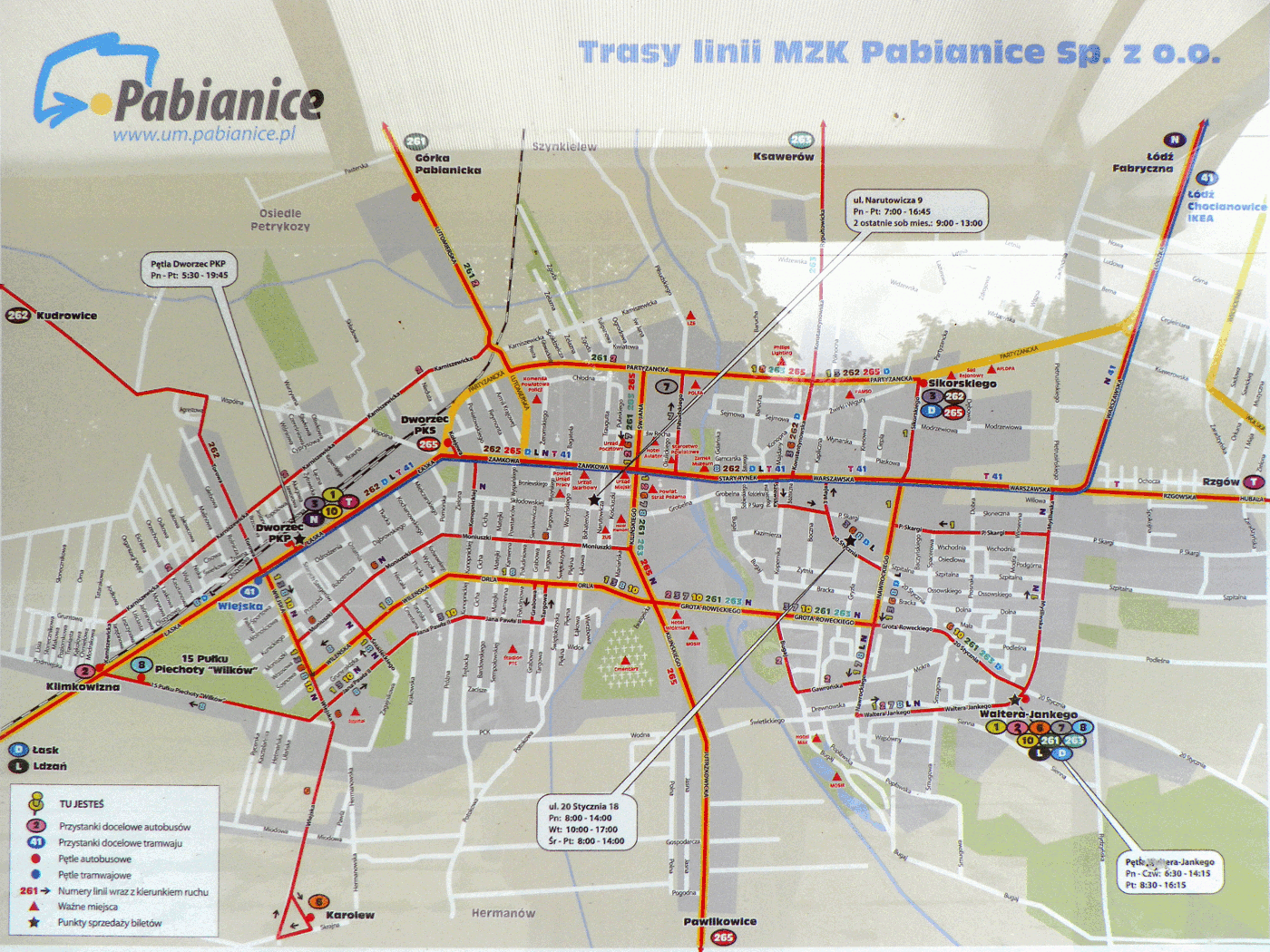 Pabianice — Maps; Maps routes