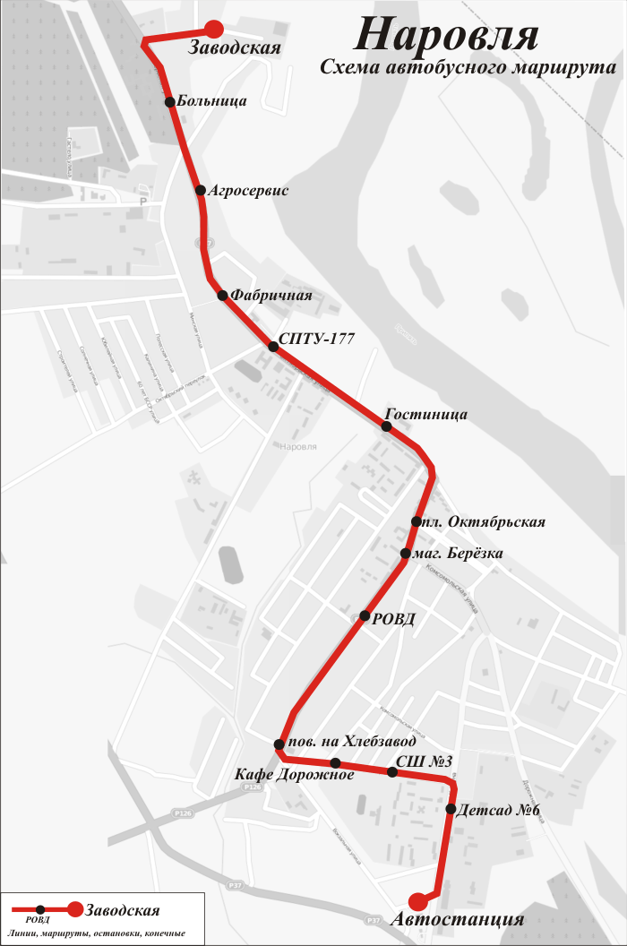 Narovlia — Maps; Maps routes