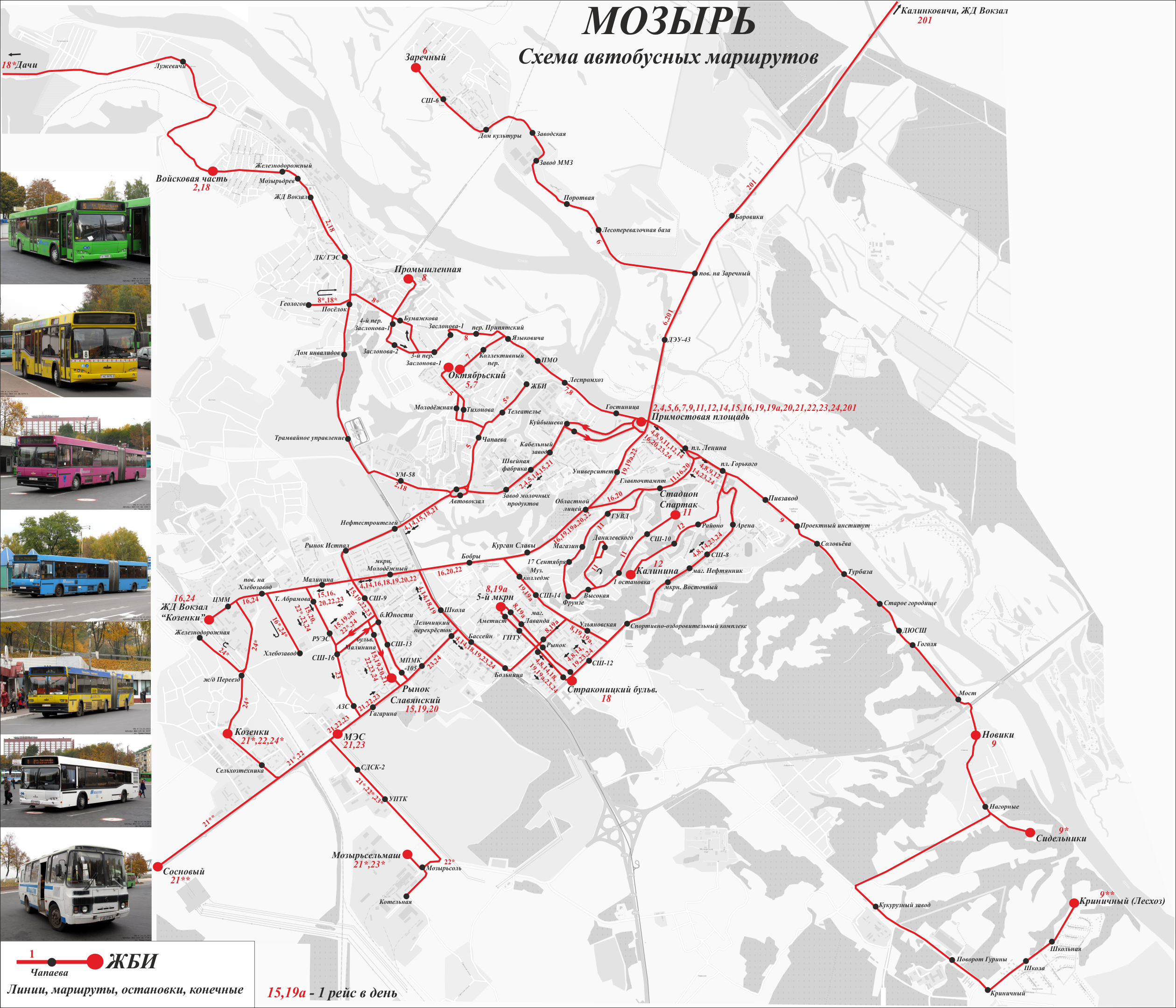 Mozyr — Maps; Maps routes