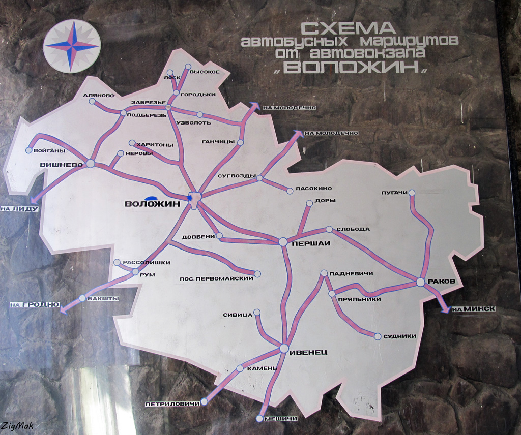 Volozhin — Maps; Maps routes