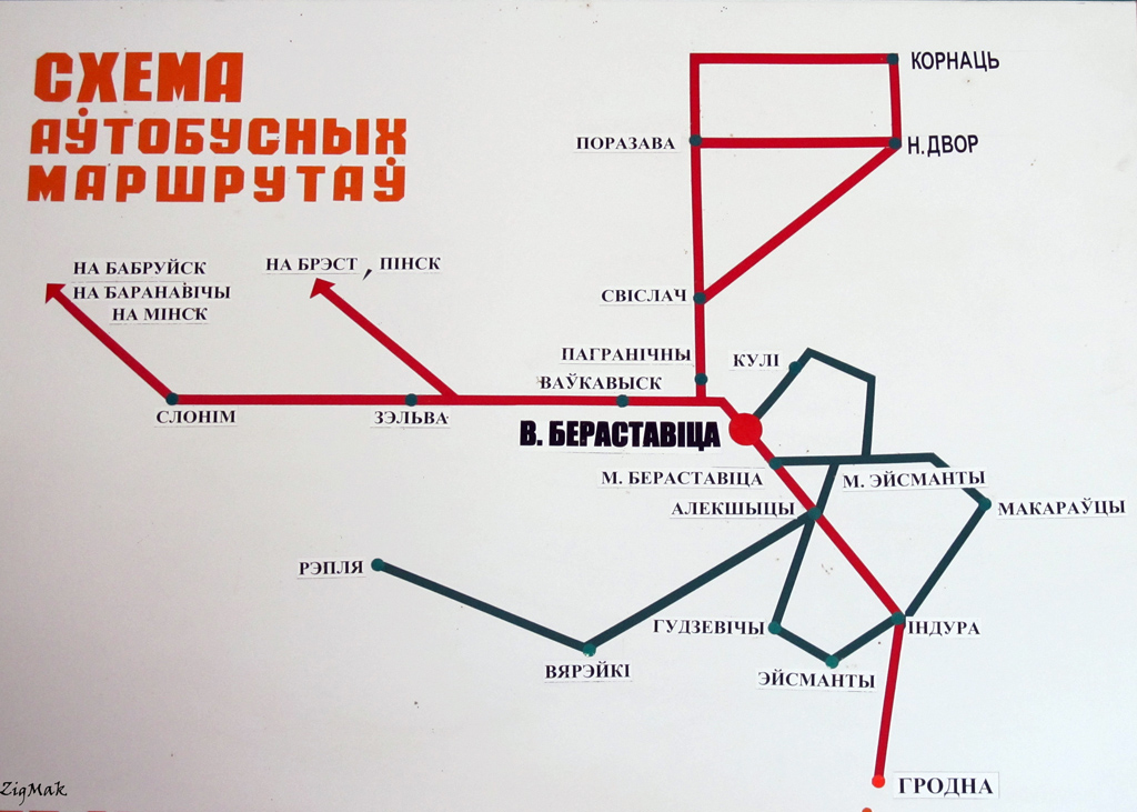 Большая Берестовица — Схемы; Схемы маршрутов