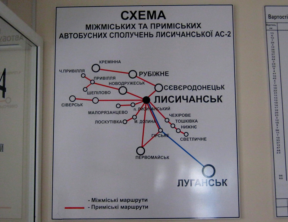 Лисичанск — Схемы; Схемы маршрутов