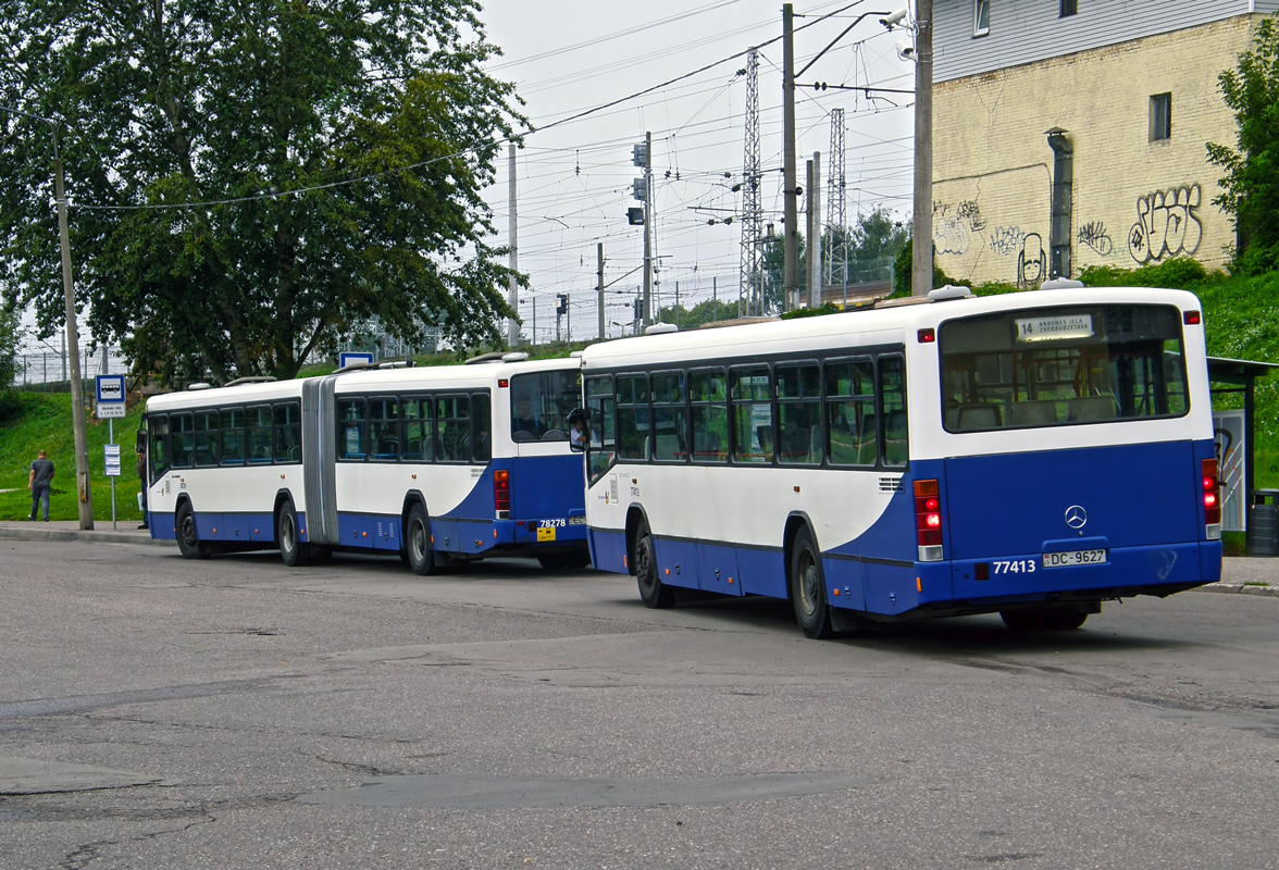 Riga, Mercedes-Benz O345 nr. 77413; Riga, Mercedes-Benz O345 G nr. 78278