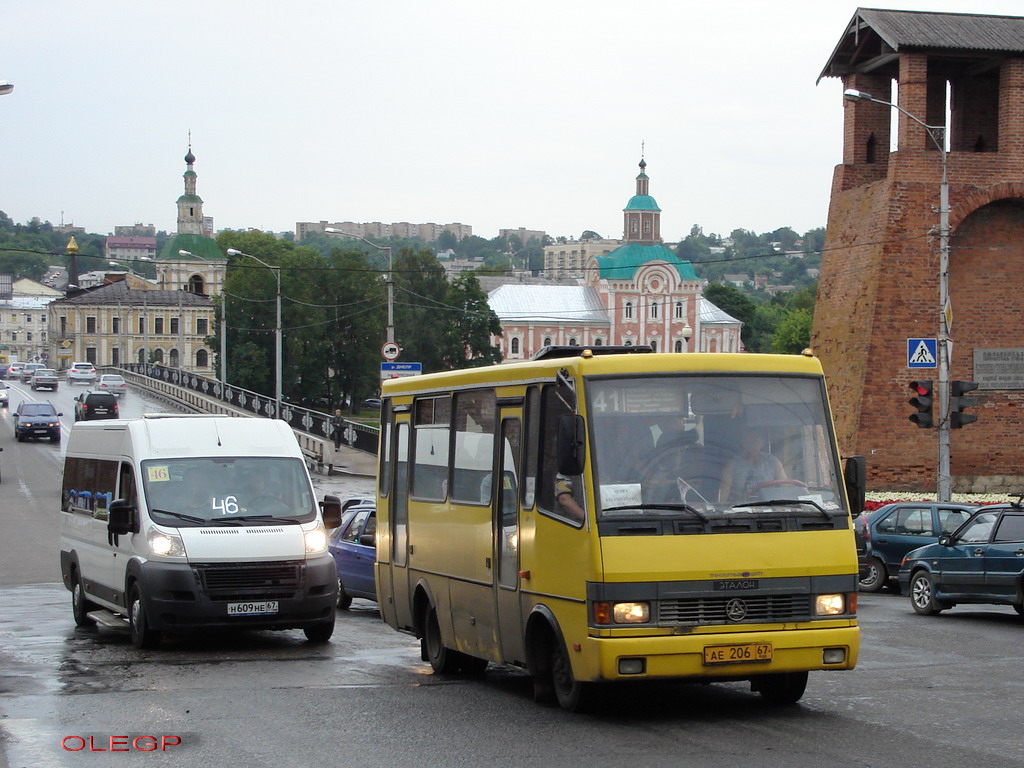 Смоленск, БАЗ-А079 "Эталон" № АЕ 206 67; Смоленск, Irito-Boxer (Peugeot Boxer) № Н 607 НЕ 67