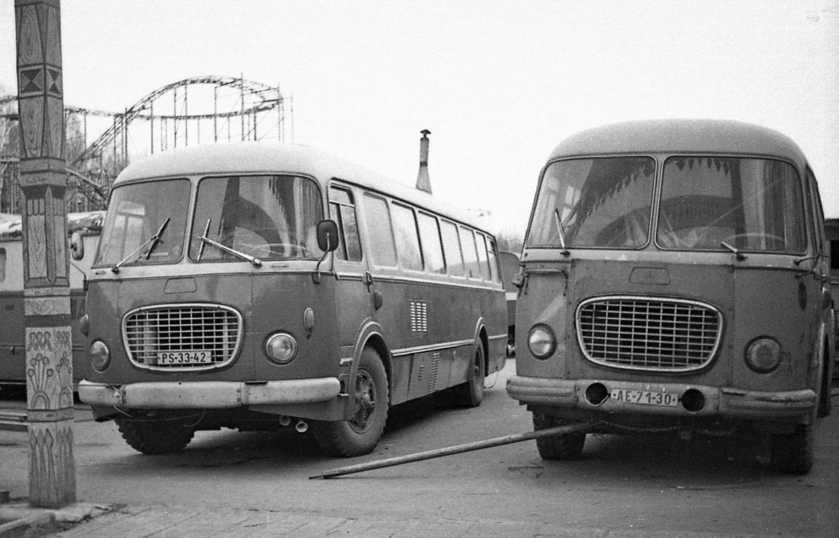 Pilsen, Škoda 706 RTO # PS-33-42; Prague, Škoda 706 RTO # AE 71-30