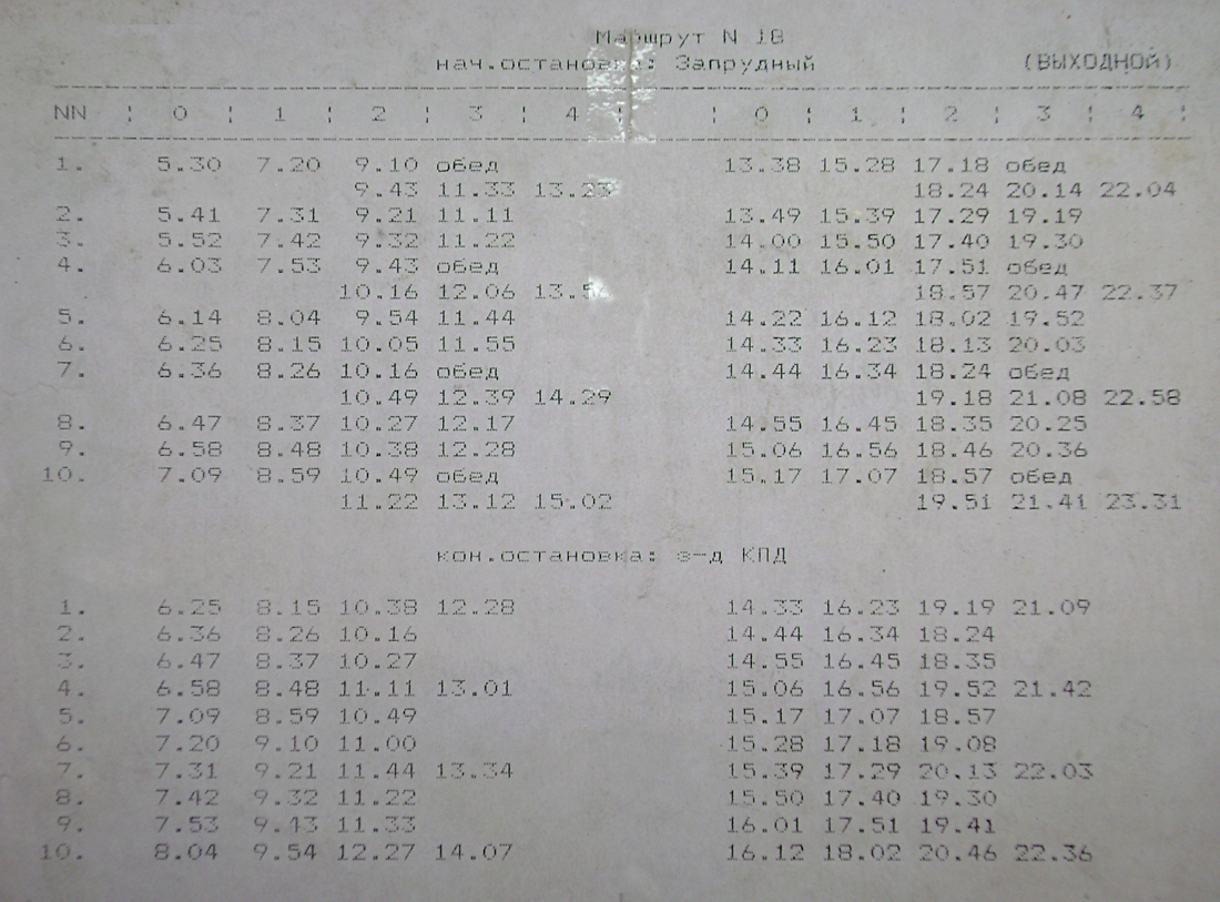 Penza — Интервалы и графики движения автобусов