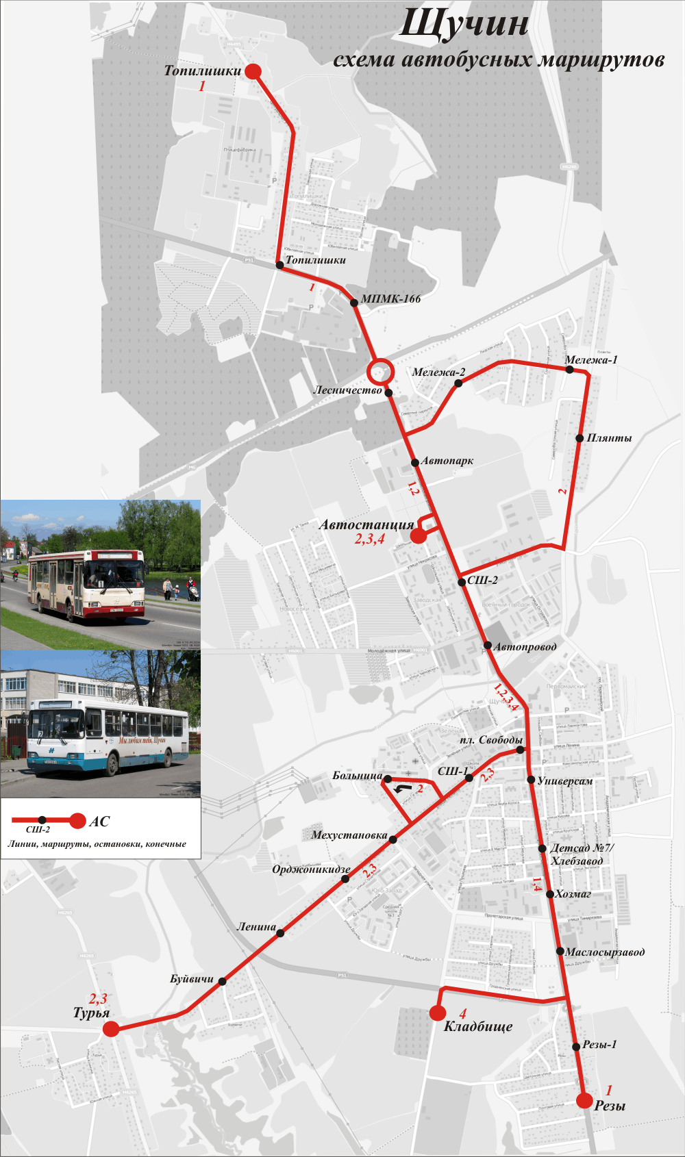Schuchin — Maps; Maps routes