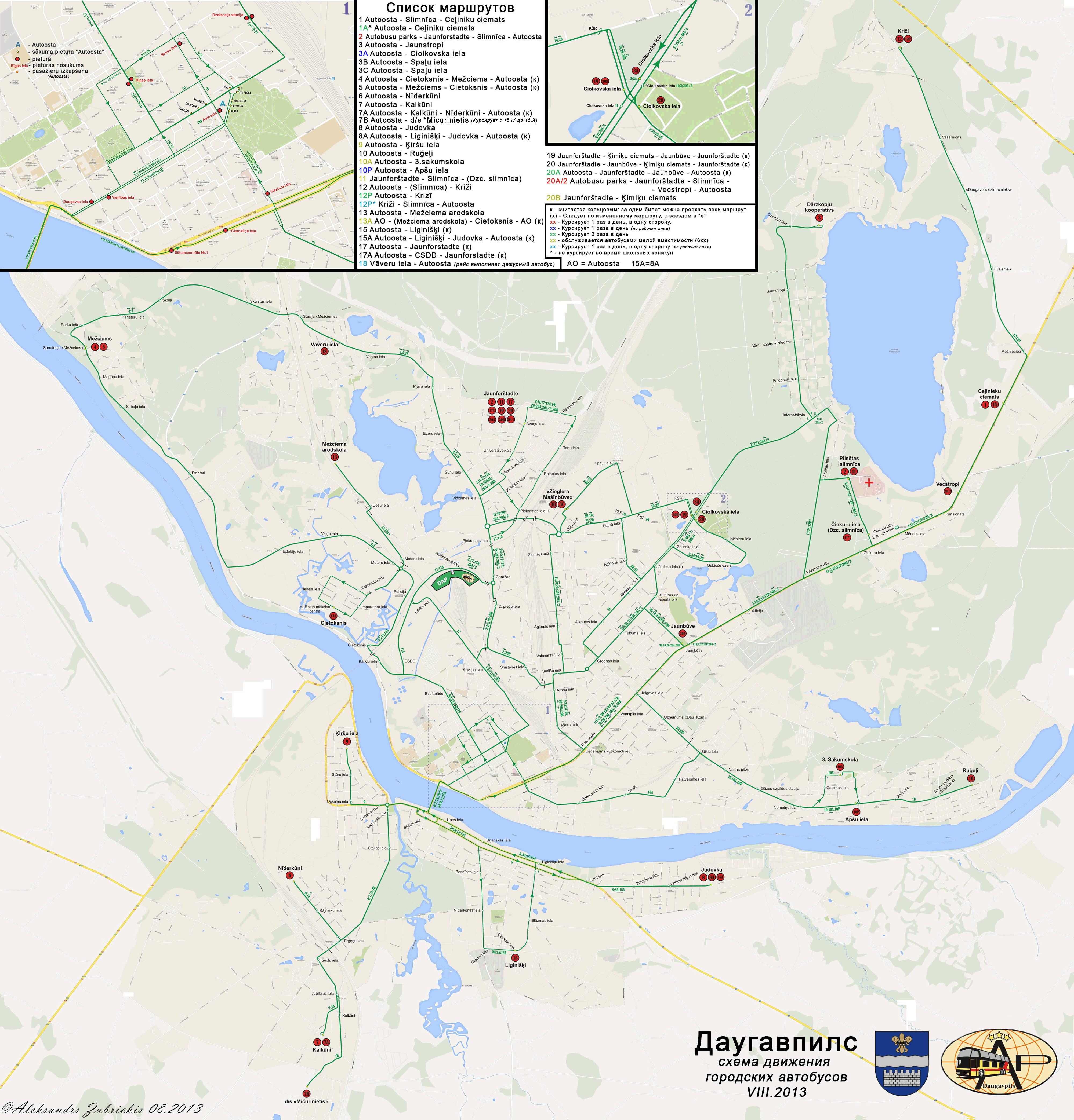 Daugavpils — Maps; Maps routes