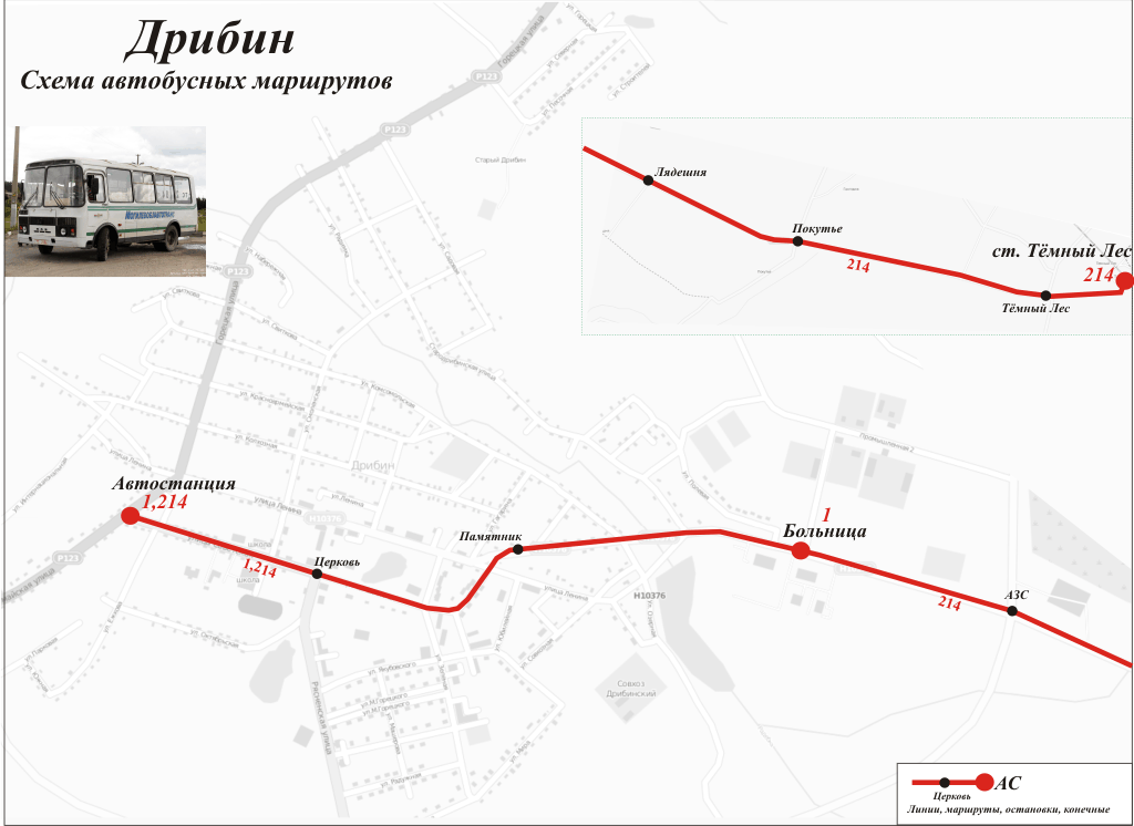 Dribin — Maps; Maps routes