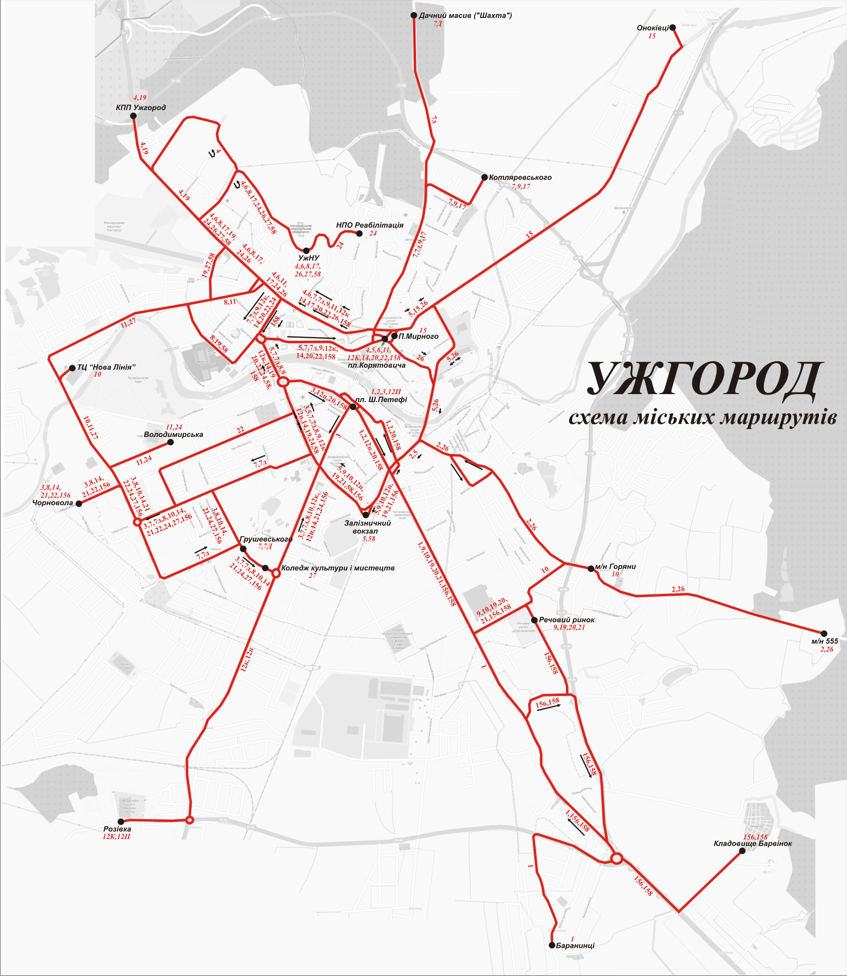 Uzhhorod — Maps; Maps routes