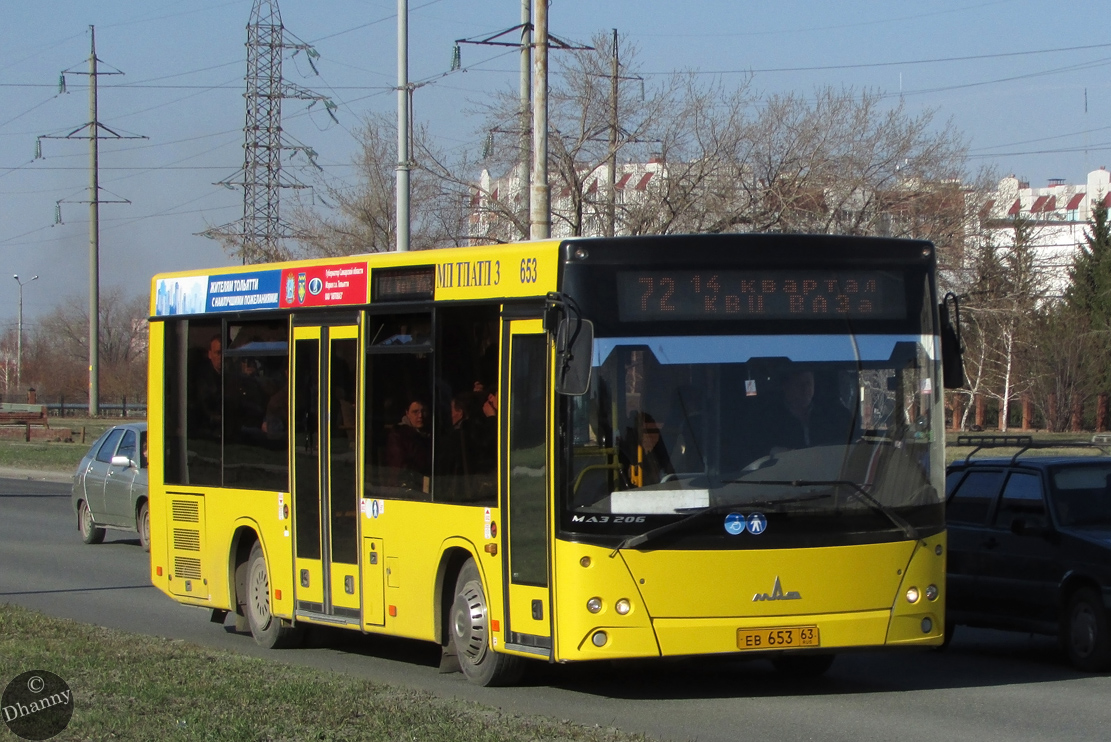 Tolyatti, MAZ-206.067 No. ЕВ 653 63