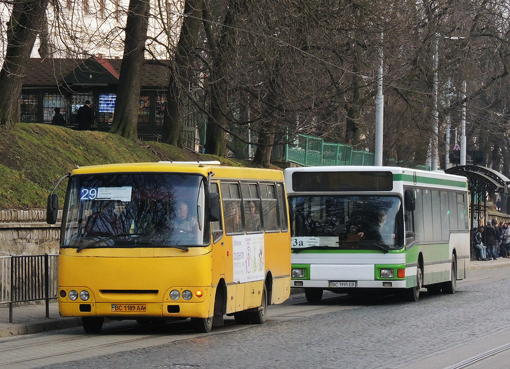 Lviv, Bogdan А09201 No. ВС 1189 АА; Lviv, MAN A10 NL202 No. ВС 1995 ЕВ