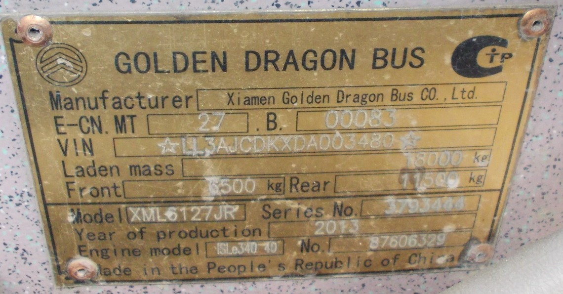 Kemerovo, Golden Dragon XML6127JR # 68436