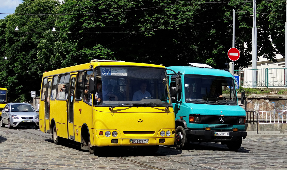 Lviv, Bogdan А09201 č. ВС 6406 СТ; Lviv, Mercedes-Benz T2 711D č. ВС 7196 СН