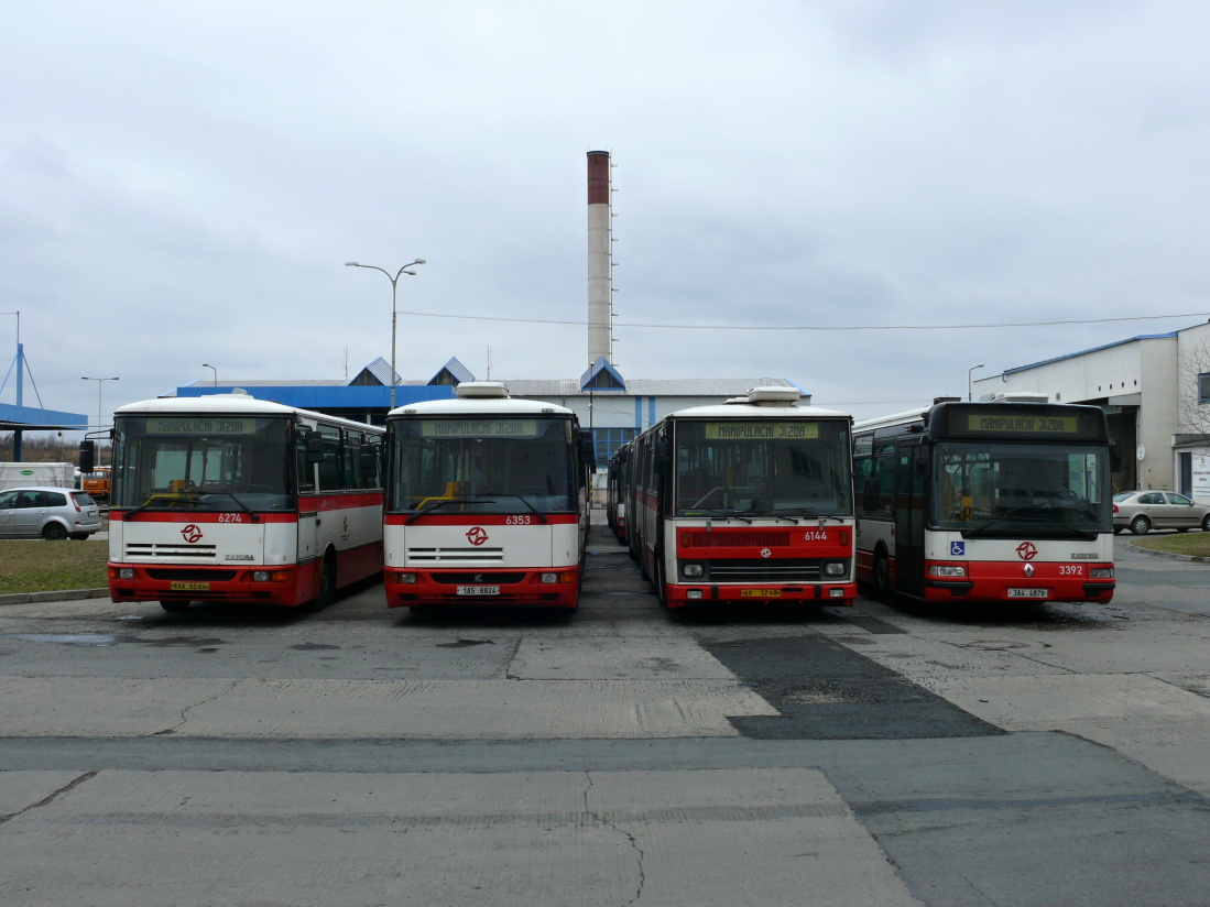 Prague, Karosa B961.1970 nr. 6353; Prague, Karosa B941.1930 nr. 6274; Prague, Karosa B741.1922 nr. 6144; Prague, Karosa Citybus 12M.2071 (Irisbus) nr. 3392