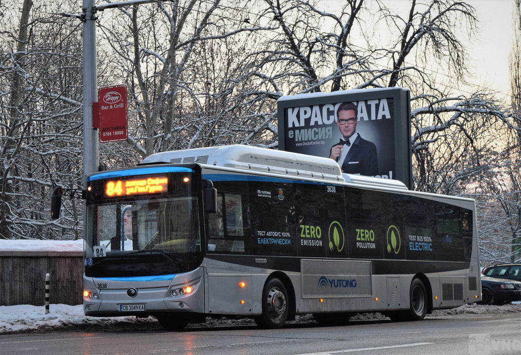 Sofia, Yutong E12 No. 3638; Sofia — Electric buses on tests in Sofia