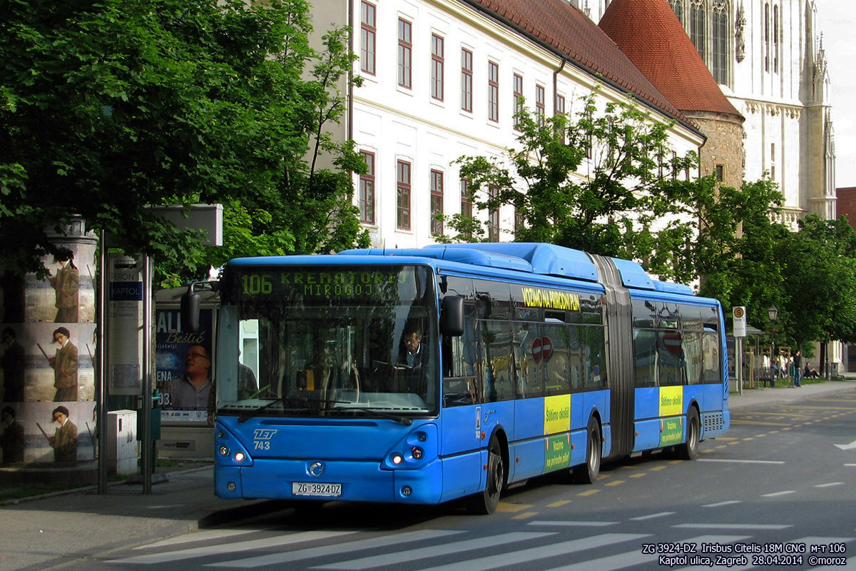 Zagreb, Irisbus Citelis 18M CNG # 743