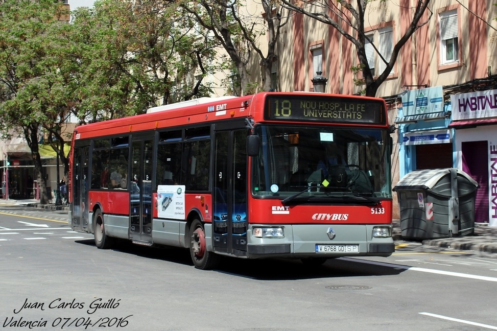 Валенсия, Hispano Citybus E (Renault Agora S) № 5133