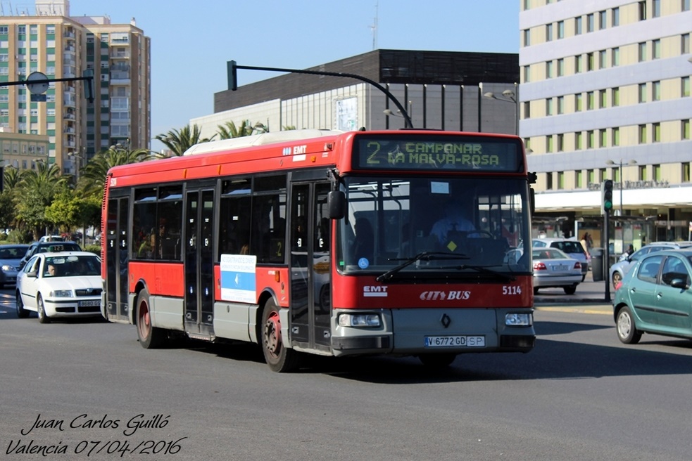 Valencia, Hispano Citybus E (Renault Agora S) č. 5114