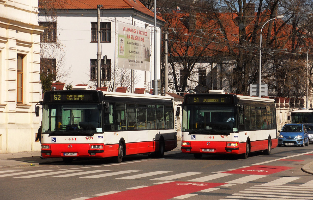 Брно, Karosa Citybus 12M.2071 (Irisbus) № 7627; Брно, Karosa Citybus 12M.2071 (Irisbus) № 7618