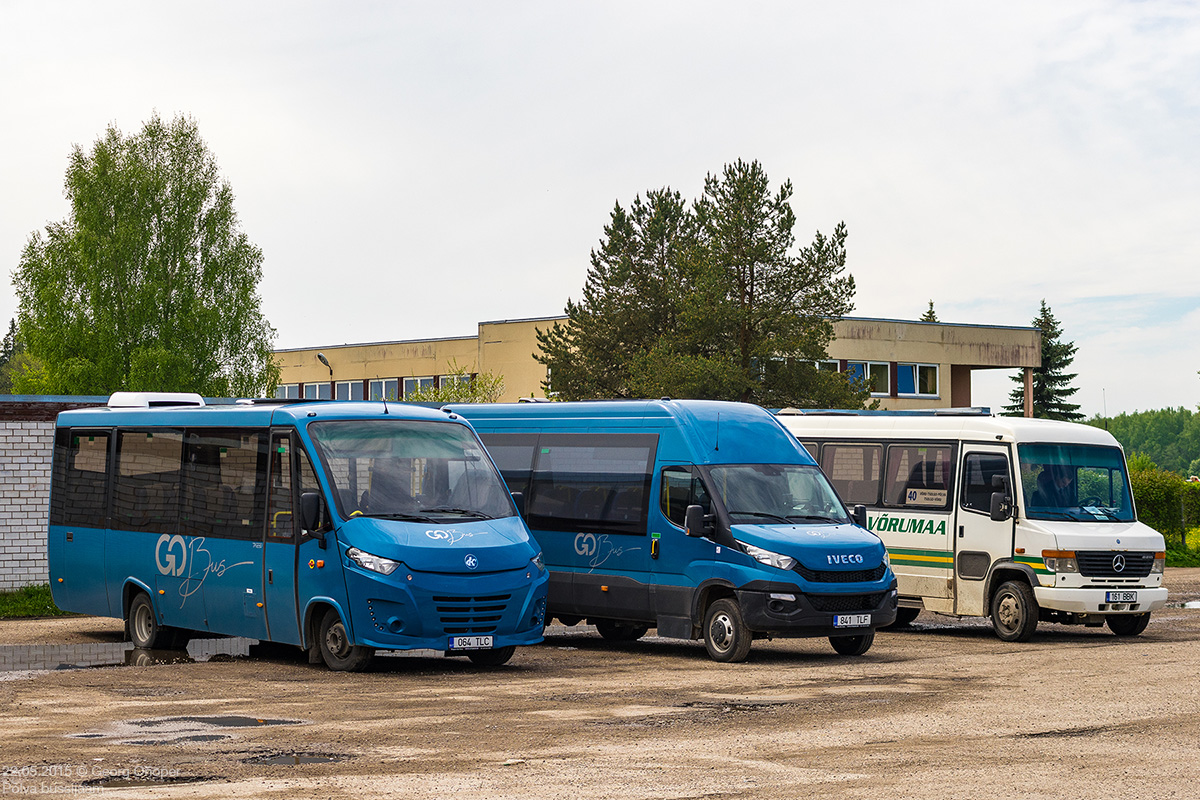 Tartu, Kapena Thesi Intercity # 064 TLC; Põlva, Avestark (IVECO Daily 50C17) # 841 TLF; Võru, Backaryd (Mercedes-Benz O815D) # 161 BBK