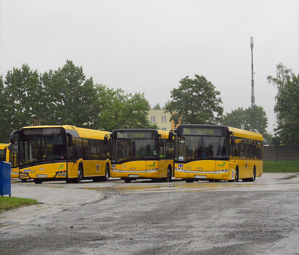 Gliwice, Solaris Urbino III 12 № 63; Gliwice, Solaris Urbino IV 18 № 247; Gliwice, Solaris Urbino III 12 № 70