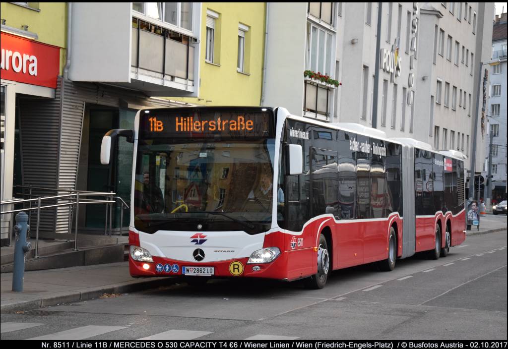 Wien, Mercedes-Benz Citaro C2 GL CapaCity č. 8511