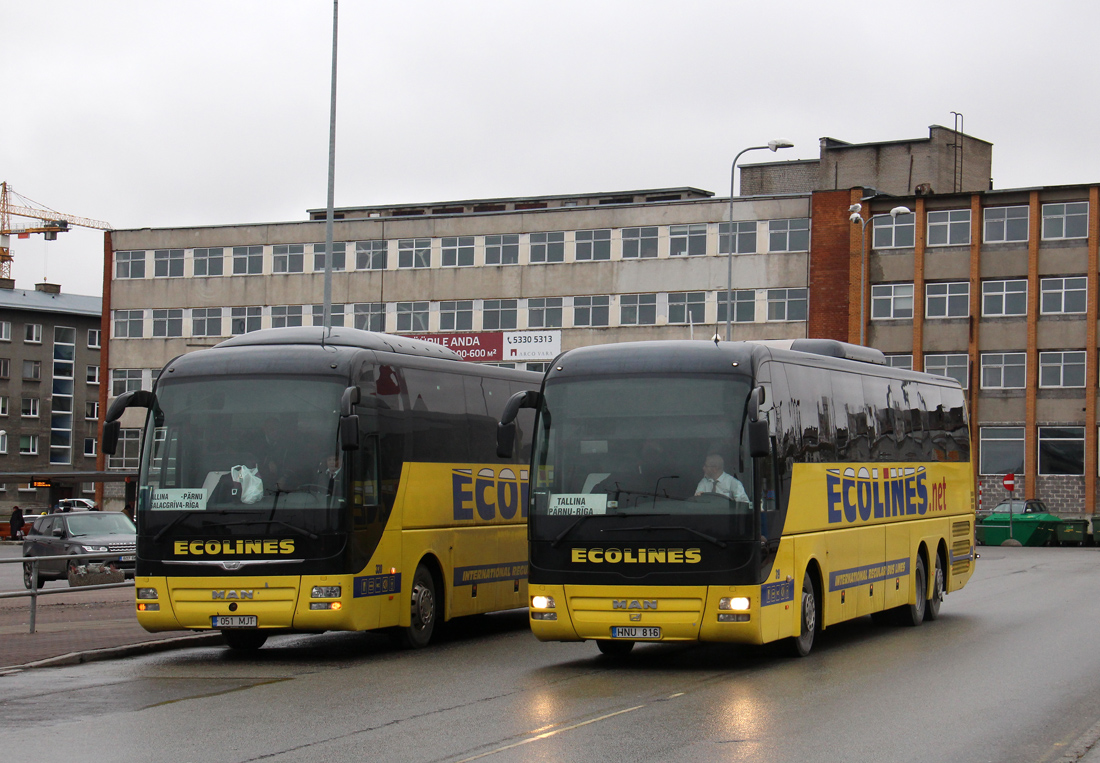 Tallinn, MAN R08 Lion's Coach L RHC484 č. 330; Kaunas, MAN R08 Lion's Coach L RHC444 č. 319