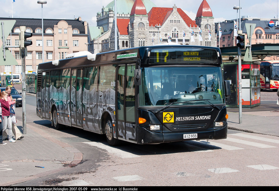 Helsinki, Scania OmniCity CN94UB 4X2EB No. 858
