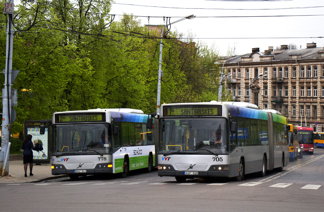 Vilnius, Volvo 7700A № 705; Vilnius, Volvo 7700A № 778