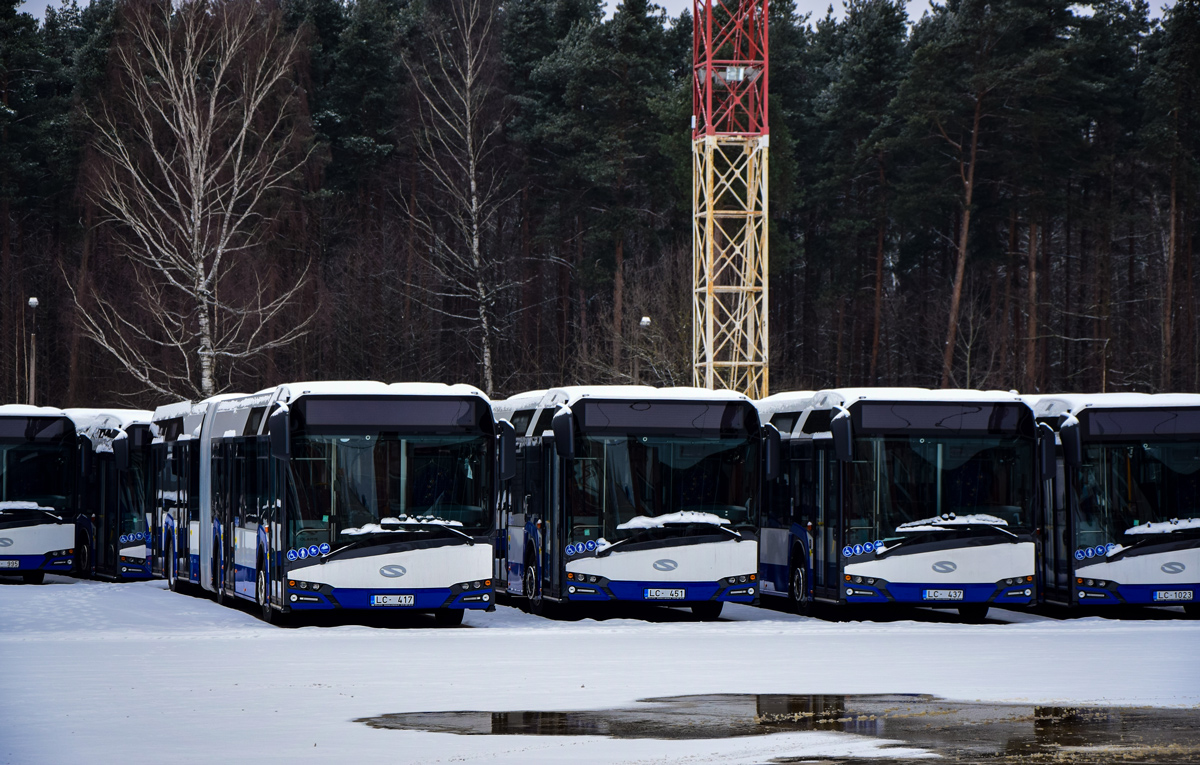 Riga, Solaris Urbino IV 18 № LC-417; Riga, Solaris Urbino IV 12 № LC-451; Riga, Solaris Urbino IV 18 № LC-437
