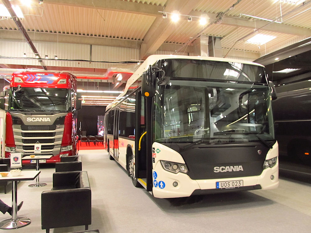 Södertälje, Scania Citywide LF CNG # UOS 023; Warsaw — Międzynarodowe Targi Transportu, Spedycji i Logistyki 2018
