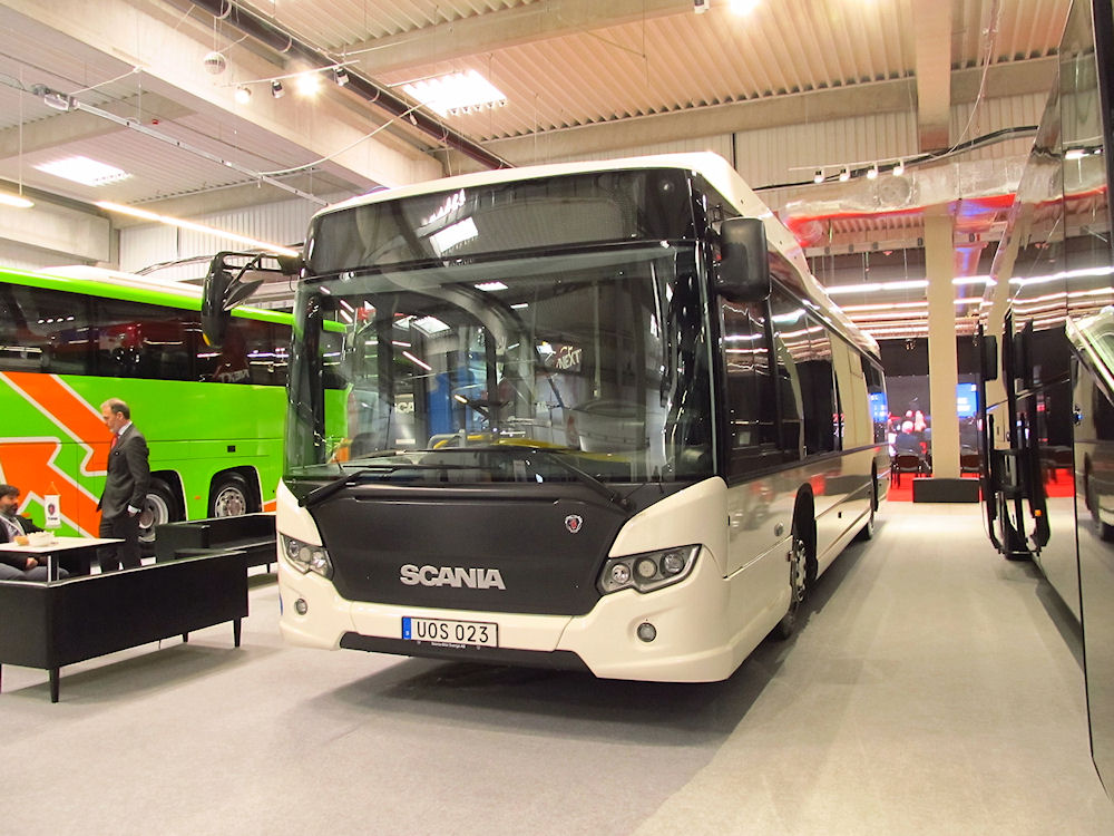 Södertälje, Scania Citywide LF CNG nr. UOS 023; Warsaw — Międzynarodowe Targi Transportu, Spedycji i Logistyki 2018