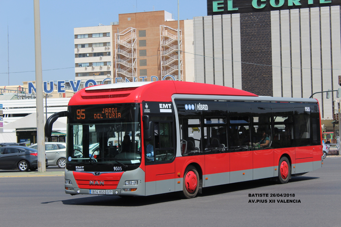 Valencia, MAN A37 Lion's City NL253 Hybrid Nr. 9505