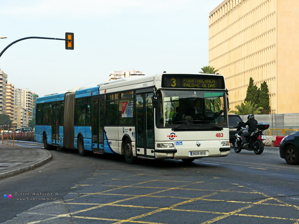 Малага, Hispano Citybus A (Renault Agora L) № 483