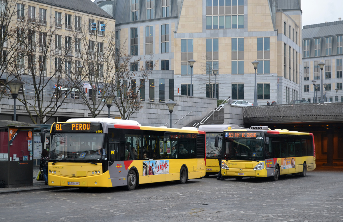 Liège, VDL Citea SLF-120.310 # 5496; Liège, Irisbus Citelis 12M # 5245