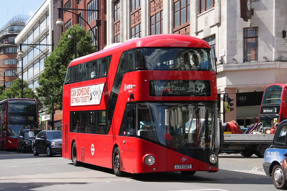 London, Wright New Bus for London # LT327