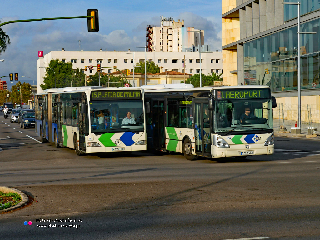 Palma, Irisbus Citelis 18M # 250; Palma, Mercedes-Benz O530 Citaro G # 231