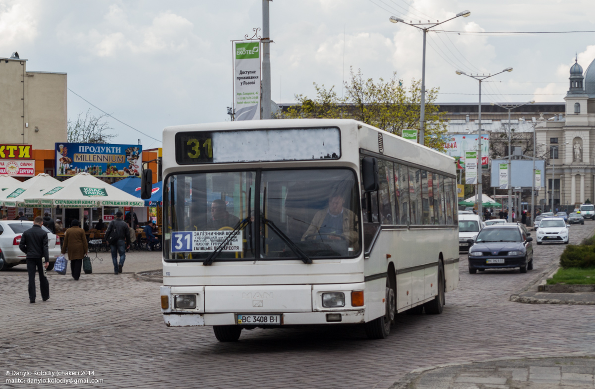 Lviv, MAN A12 EL222 № ВС 3408 ВІ