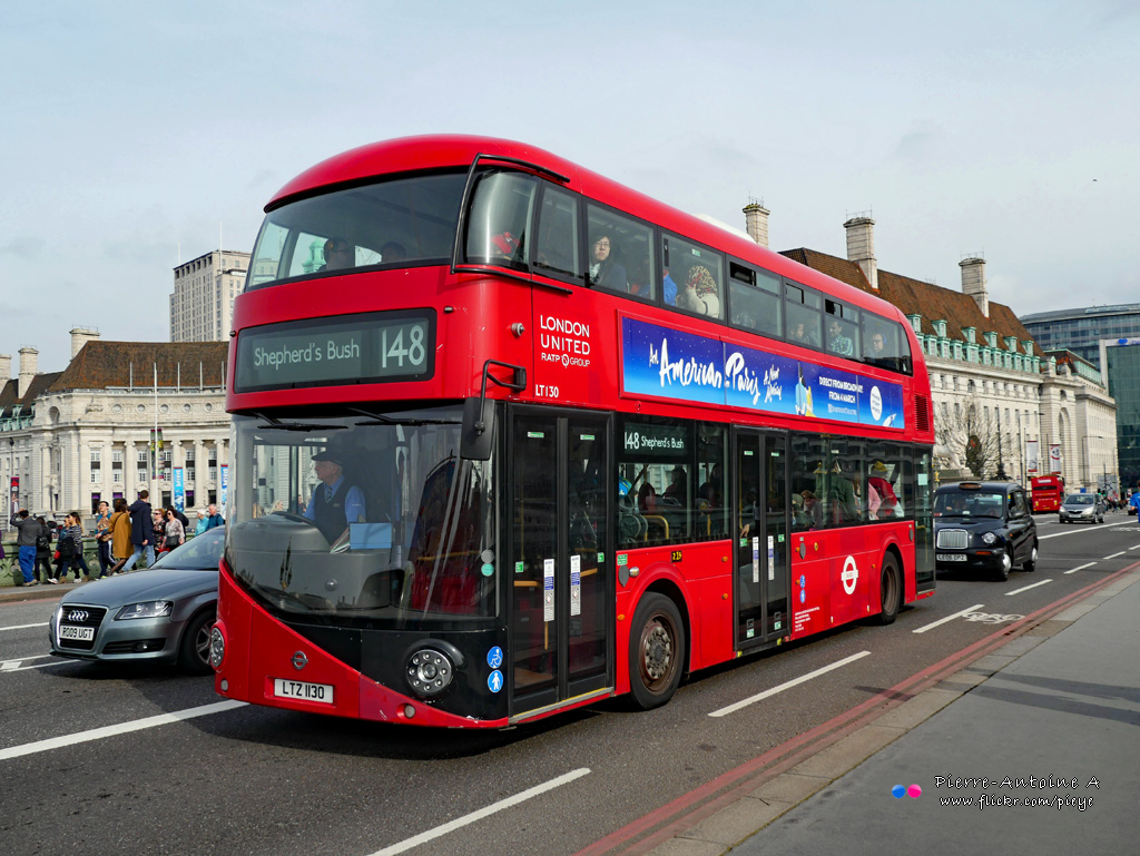 London, Wright New Bus for London # LT130