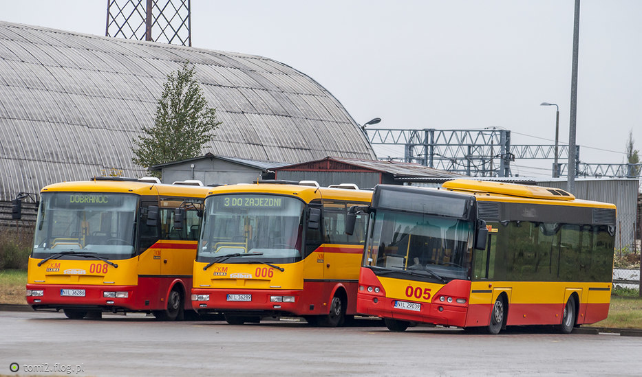 Iława, Neoplan N4409 Centroliner nr. 005; Iława, Solbus B9,5 nr. 006; Iława, Solbus B9,5 nr. 008