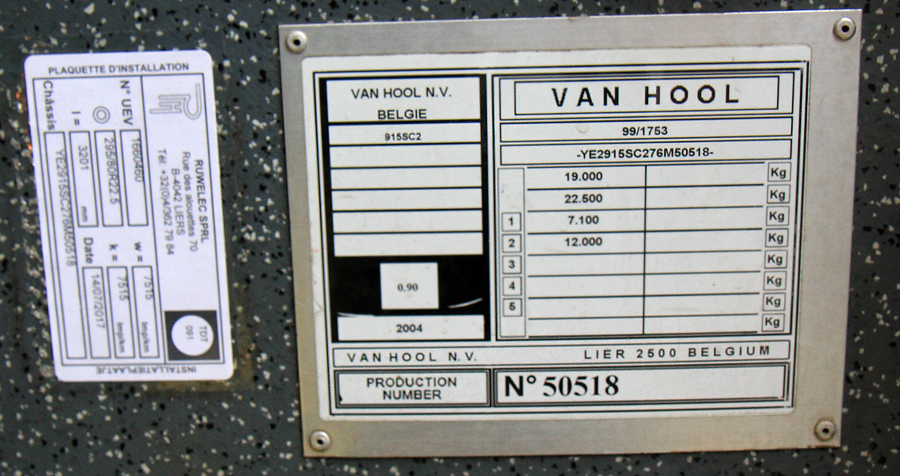 Namur, Van Hool T915 CL č. 50518